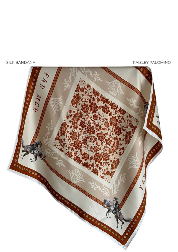 Paisley Palomino Bandana - Silk 65cm x 65cm