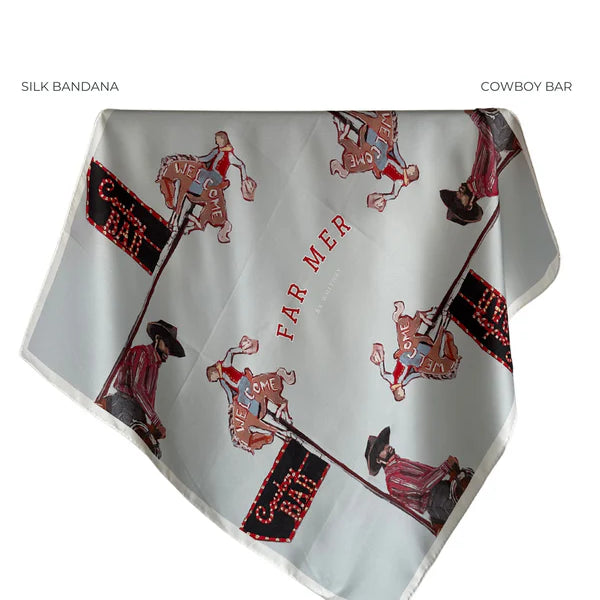 Cowboy Bar Bandana - Silk 65cm x 65cm