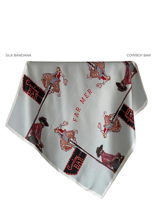 Cowboy Bar Bandana - Silk 65cm x 65cm