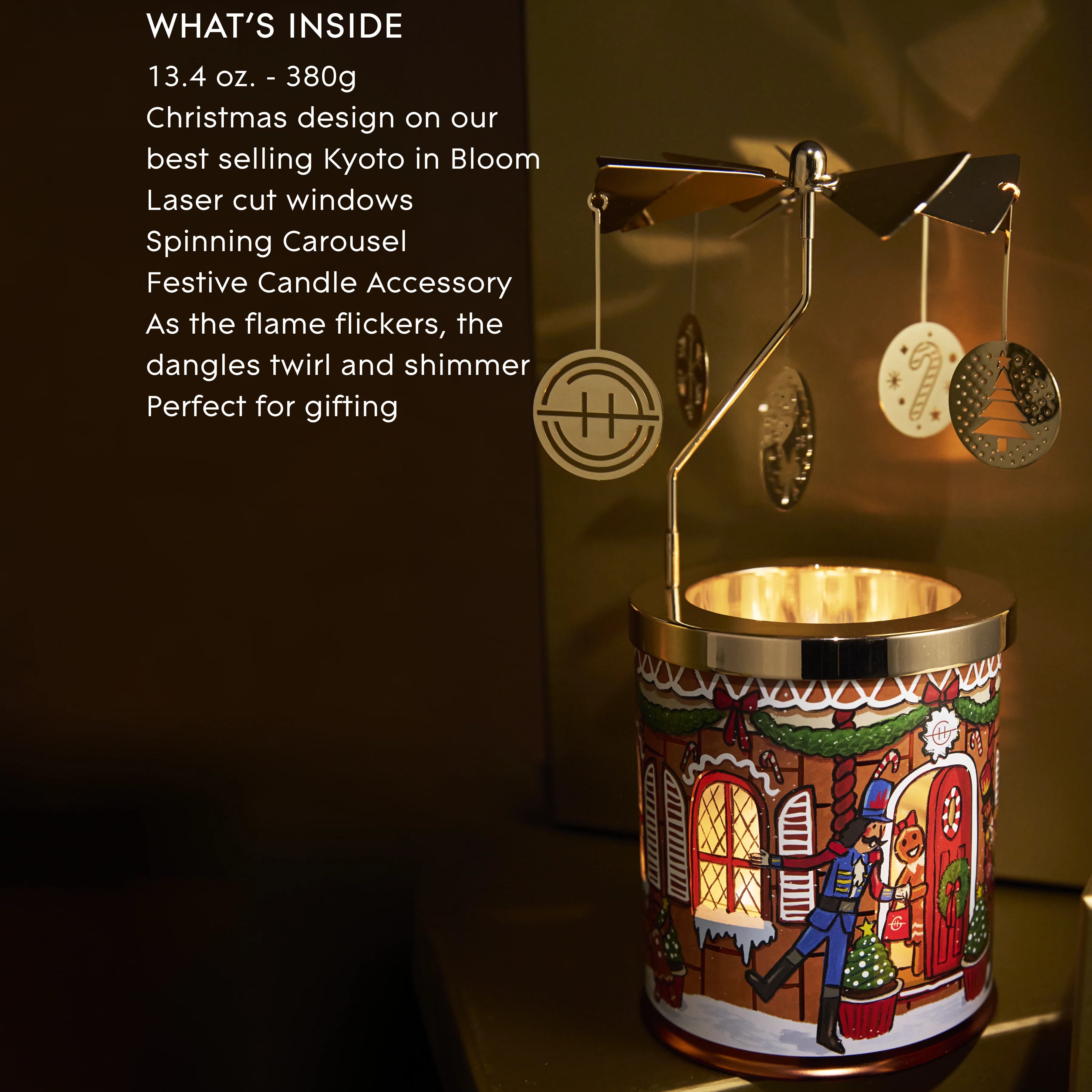 Glasshouse - 380gm Candle with Spinning Carousel - Kyoto In Bloom
