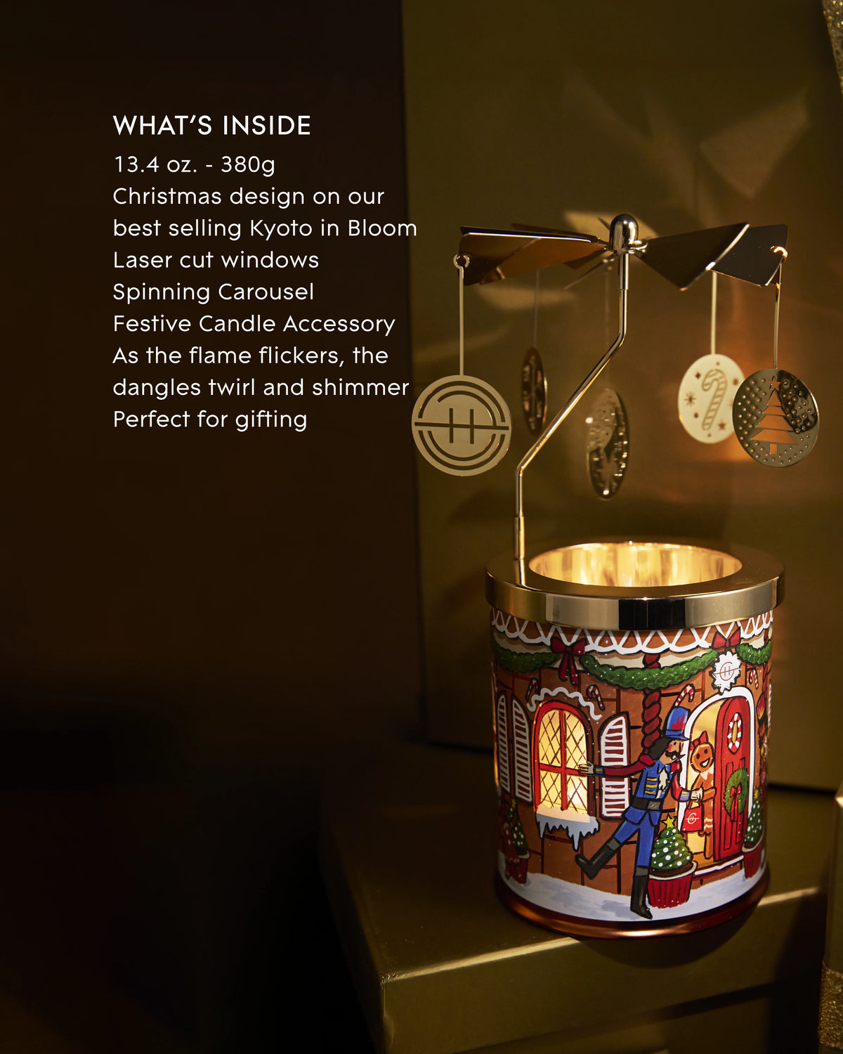 Glasshouse - 380gm Candle with Spinning Carousel - Kyoto In Bloom