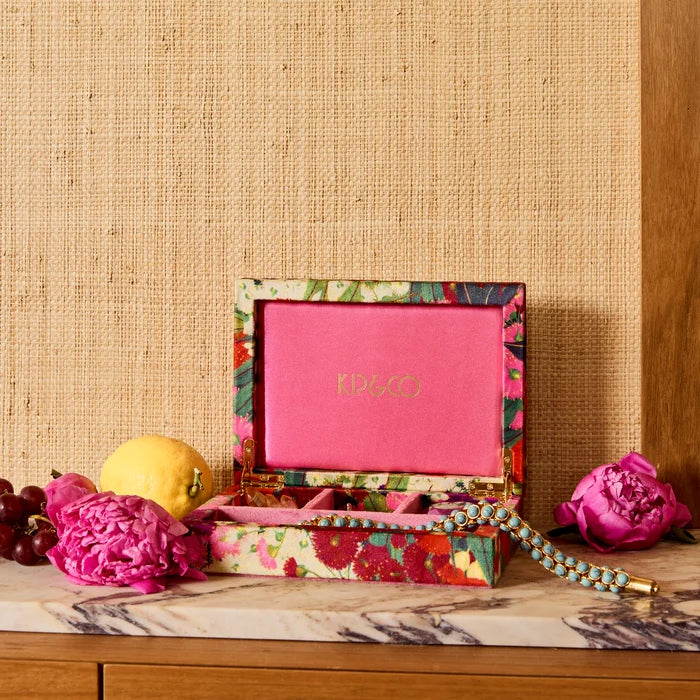 Australian Bush Blossom Velvet Jewellery Box - Small