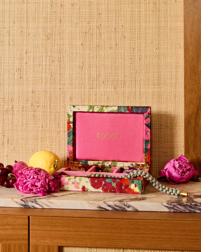 Australian Bush Blossom Velvet Jewellery Box - Small