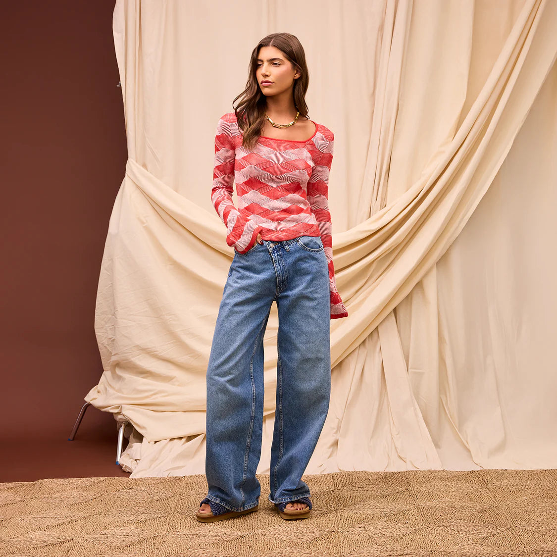 Ingrid Knit Top - Vermillion