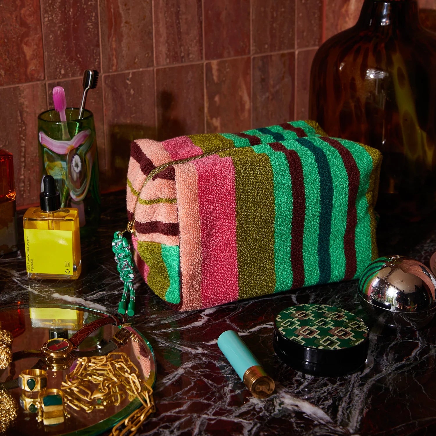 Nicolette Terry Pouch - Juniper  - Large