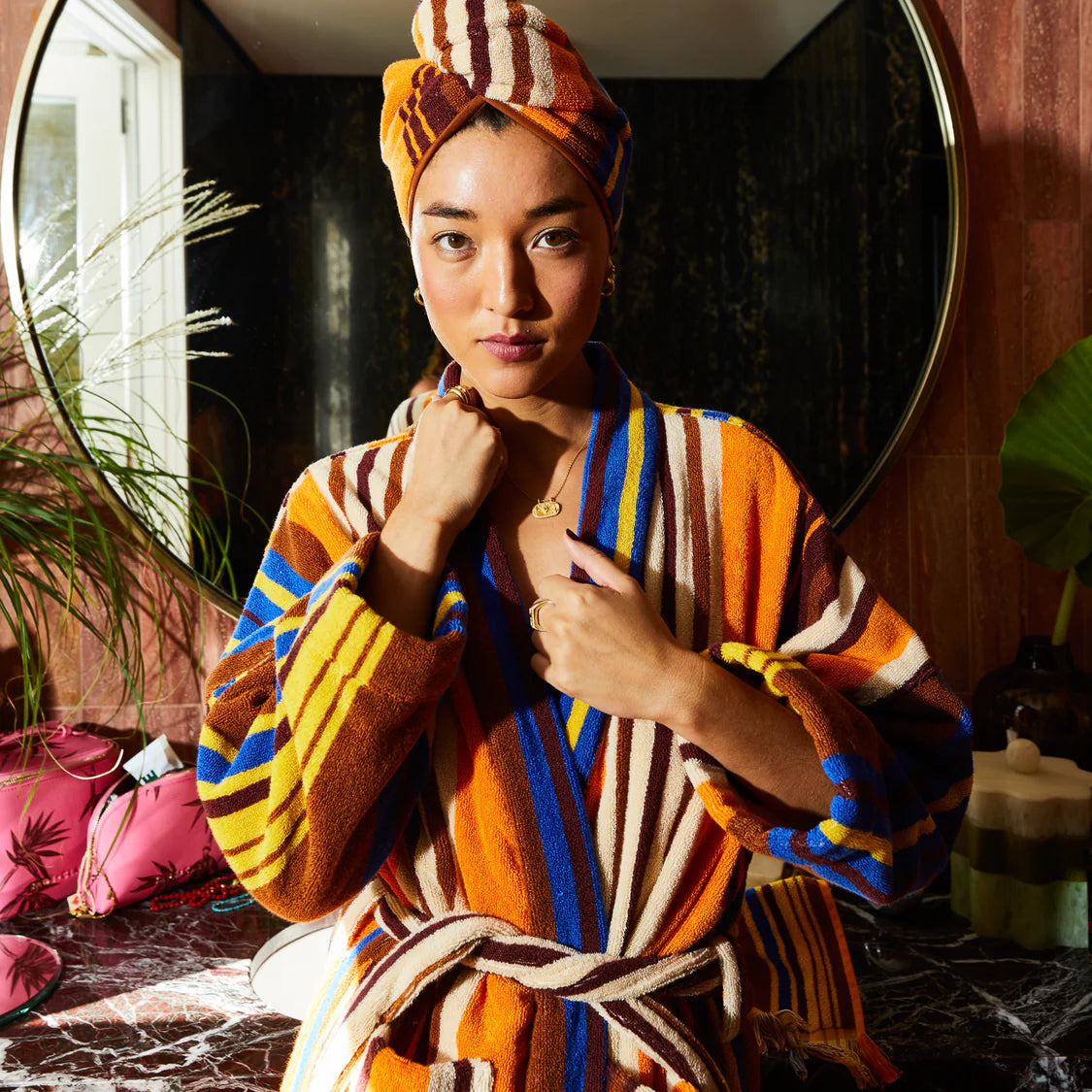 Nicolette Towelling Robe - Russet