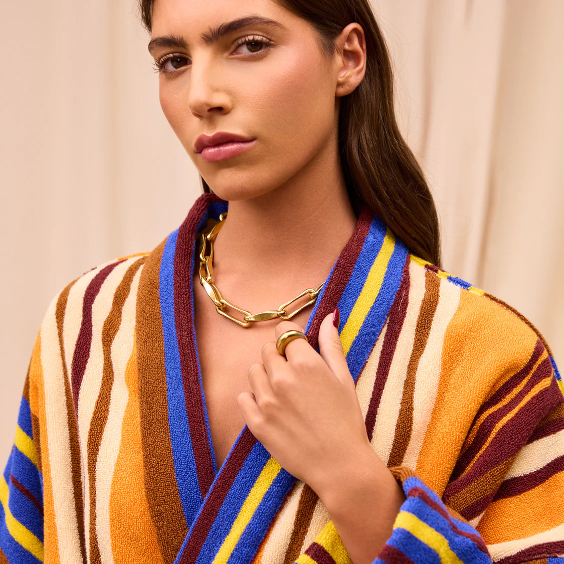 Nicolette Towelling Robe - Russet