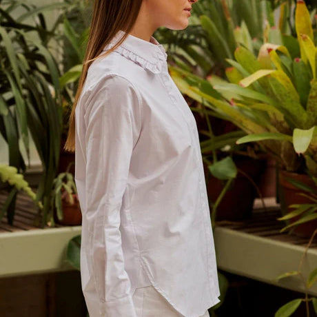 The Babette Classic Shirt Frill - White