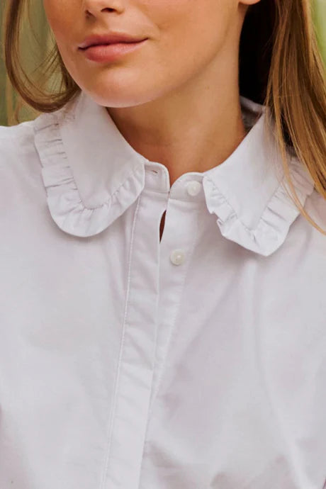 The Babette Classic Shirt Frill - White