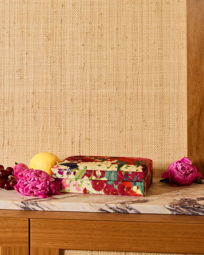Australian Bush Blossom Velvet Jewellery Box - Small