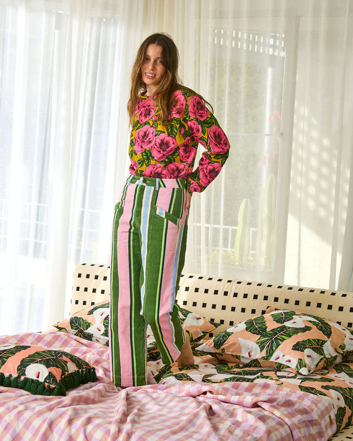 Cactus Stripe Denim Pants