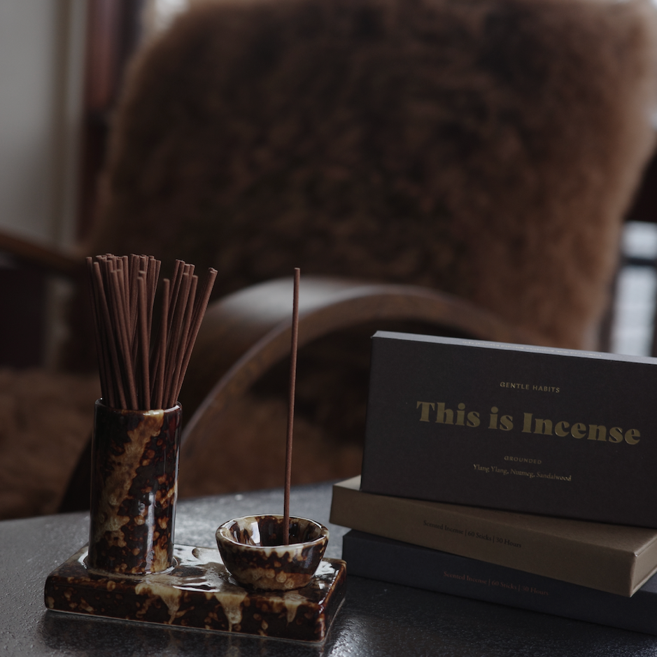 Gentle Habits Ceramic Incense Caddy – Chocolate