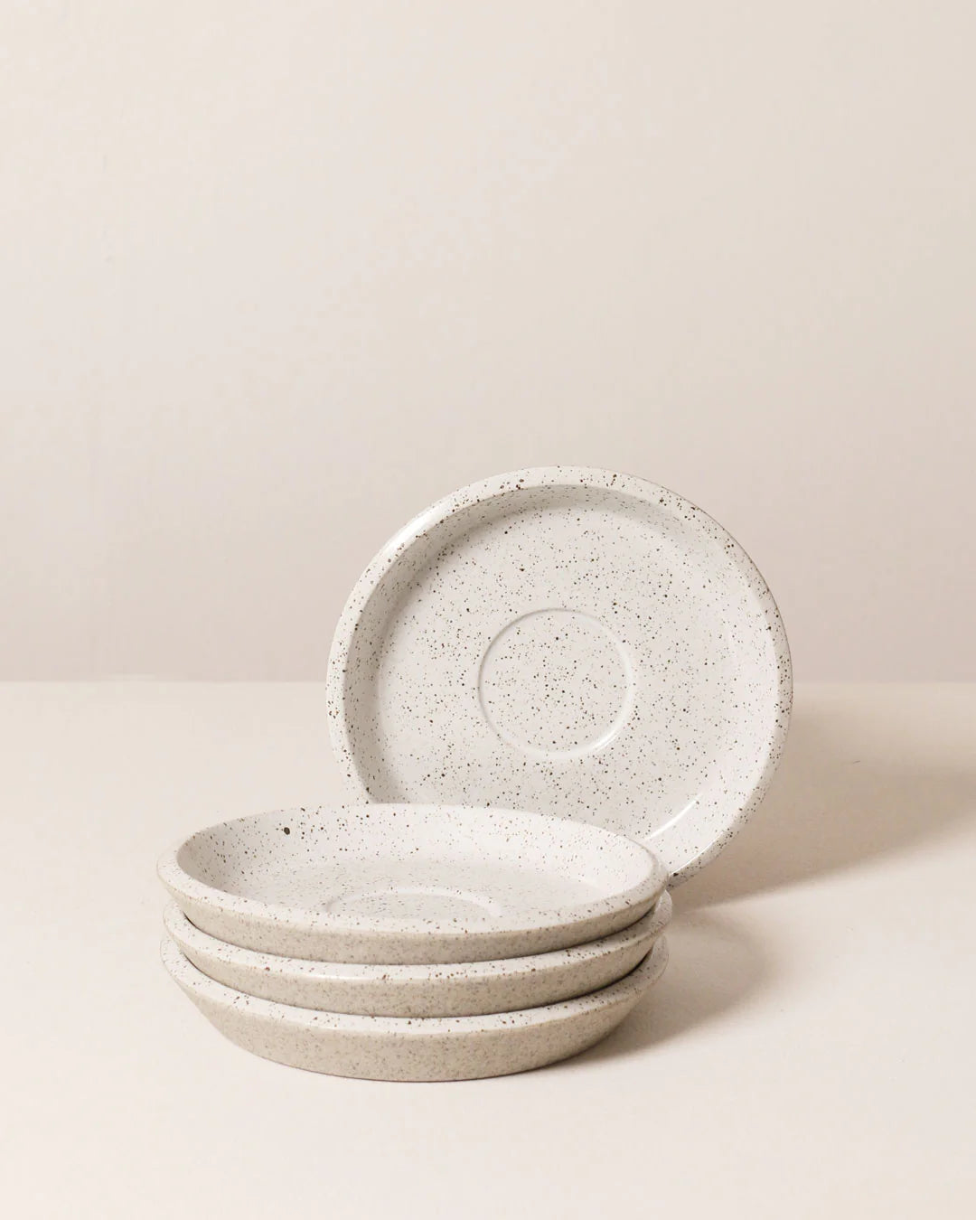 Cappuccino Cup Saucer - Speckled White