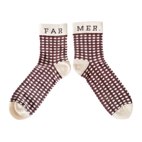 Cocoa Check  Socks