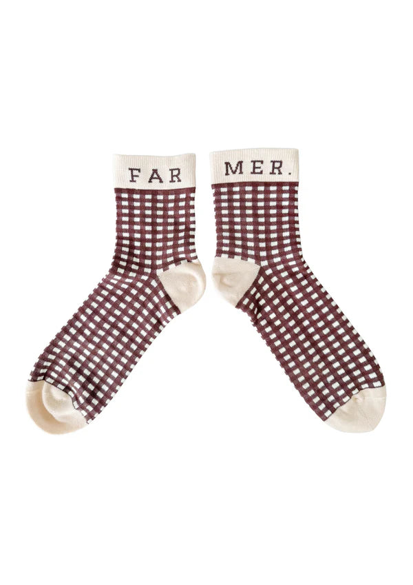 Cocoa Check  Socks