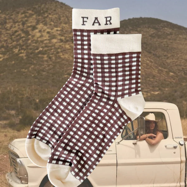 Cocoa Check  Socks