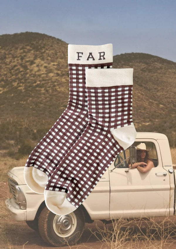 Cocoa Check  Socks