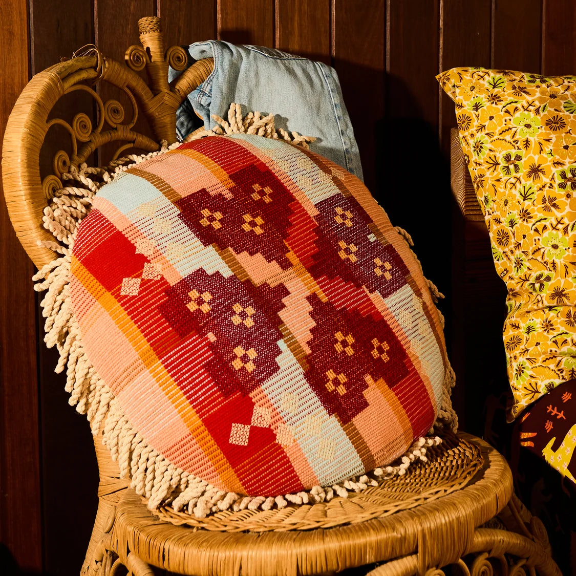 Shiloh Crossed Stitched Embroidered Cushion