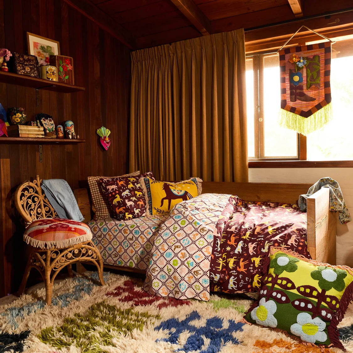 Shiloh Crossed Stitched Embroidered Cushion