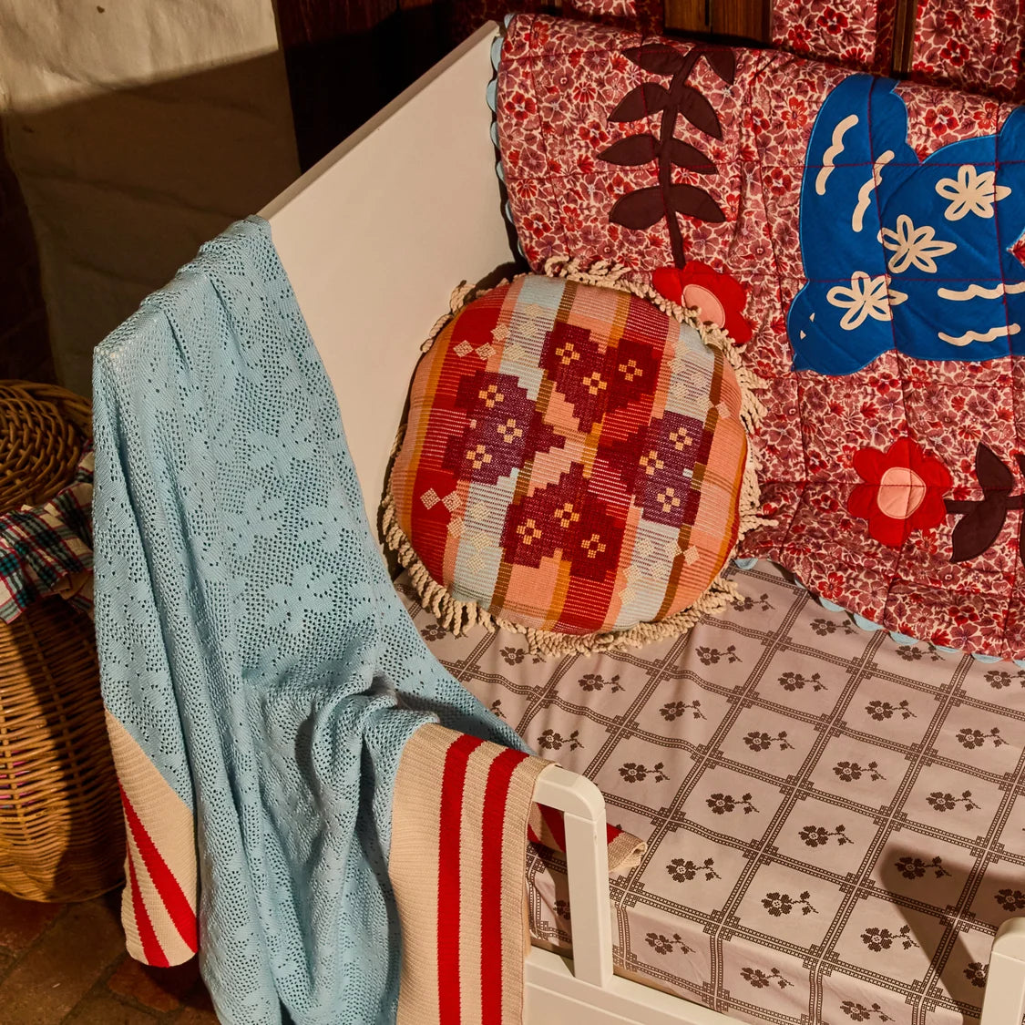 Shiloh Crossed Stitched Embroidered Cushion