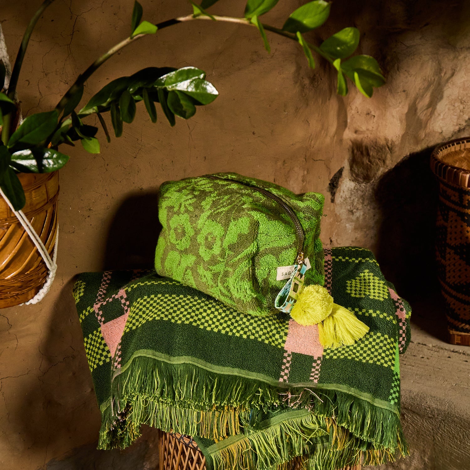Indiana Terry Pouch - Cactus Green  - Large