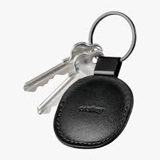 Leather Holder for AirTag - Black