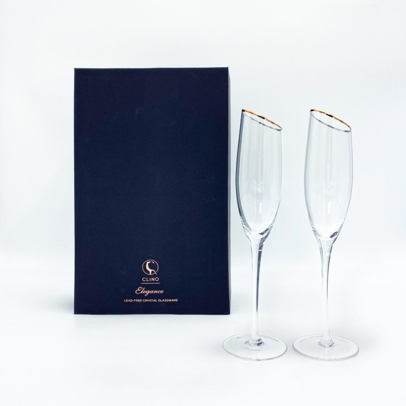 Elegance Stemmed Champagne Flutes (Set of 2)