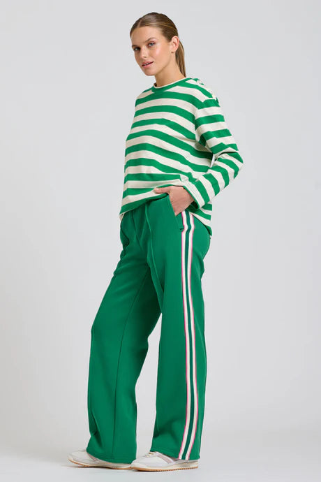 The Lola Pant - Green/Pink Stripe