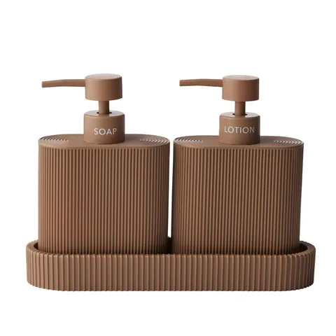 Sid S/2 Dispenser With Tray - Tan
