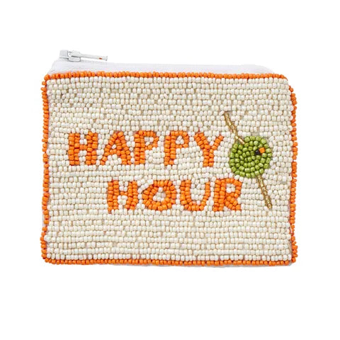 Happy Hour Beaded Pouch 12x9cm Multi