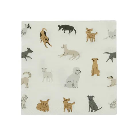 Napkins - Woofers 20pk 3 Ply 33cm Napkin White/Nat