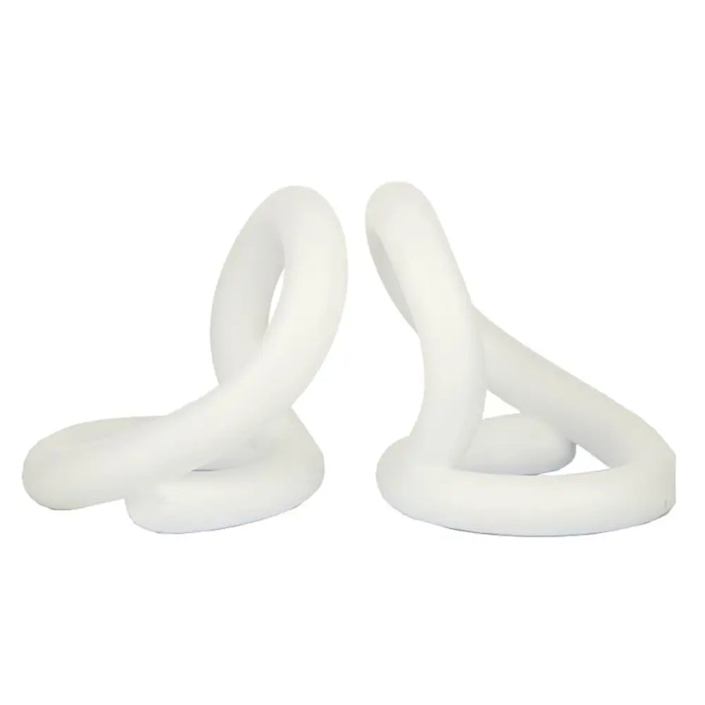Bookends - White Twist Resin 33 x 19 x 17cm