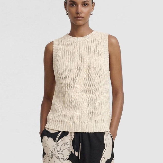 Cove Knit Tank - Natural Beige