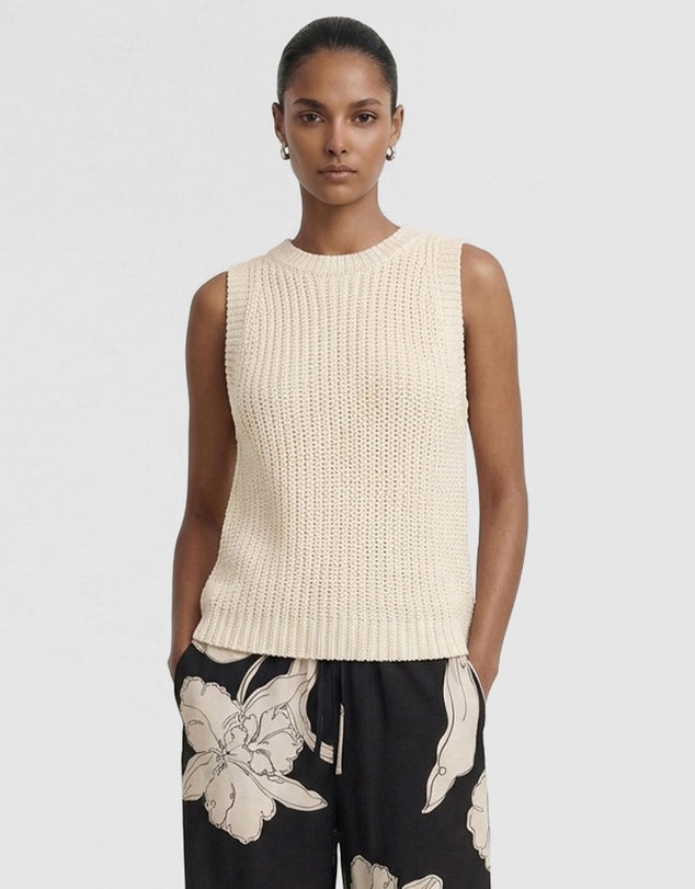 Cove Knit Tank - Natural Beige
