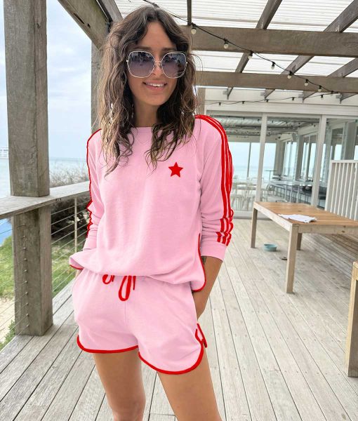 Arm Stripe Sweatshirt - Pink & Red