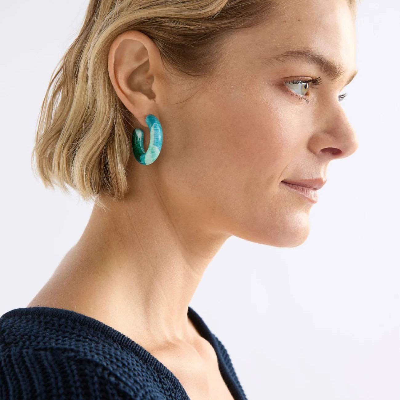 Resso - Green Komi Print Hoop