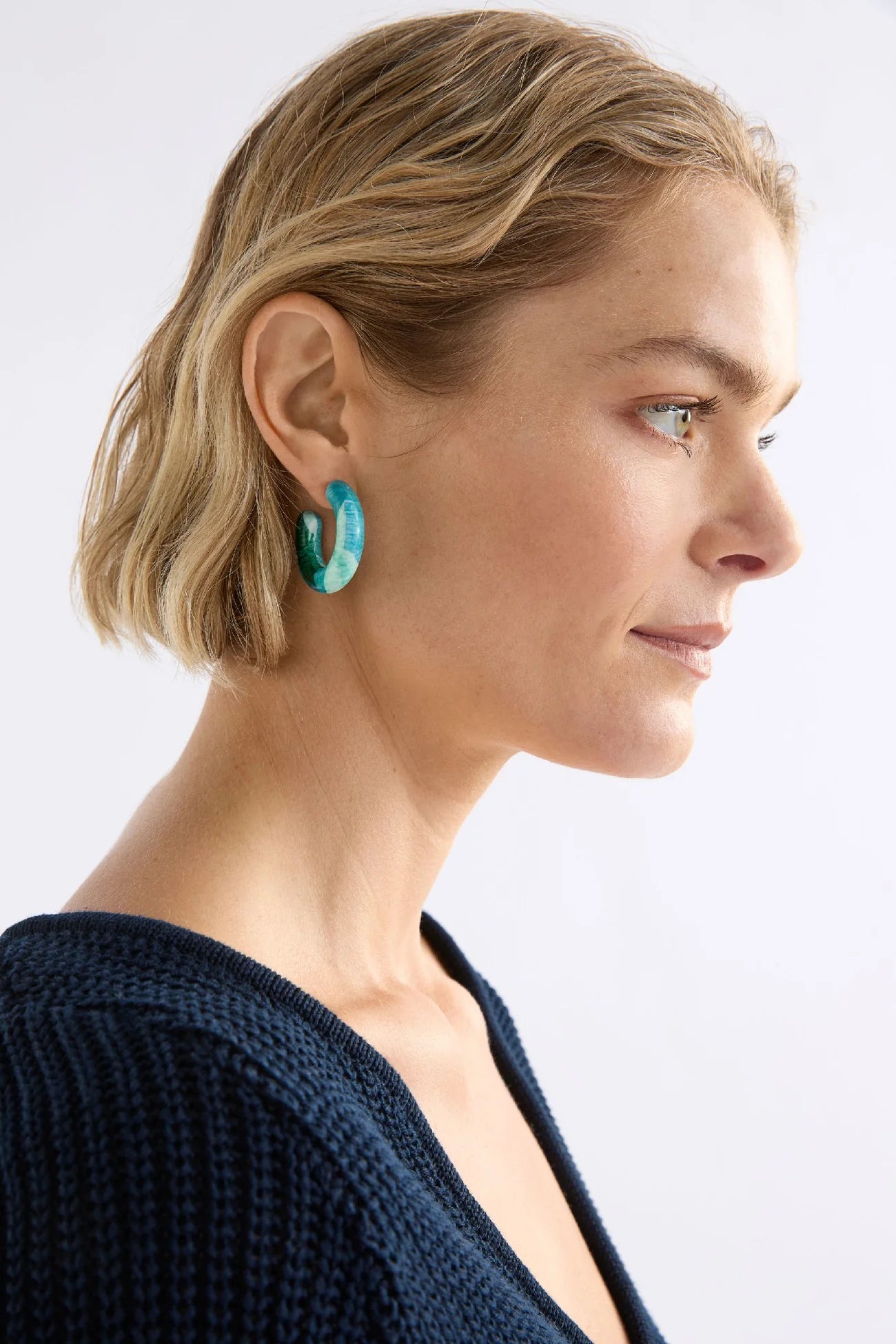 Resso - Green Komi Print Hoop