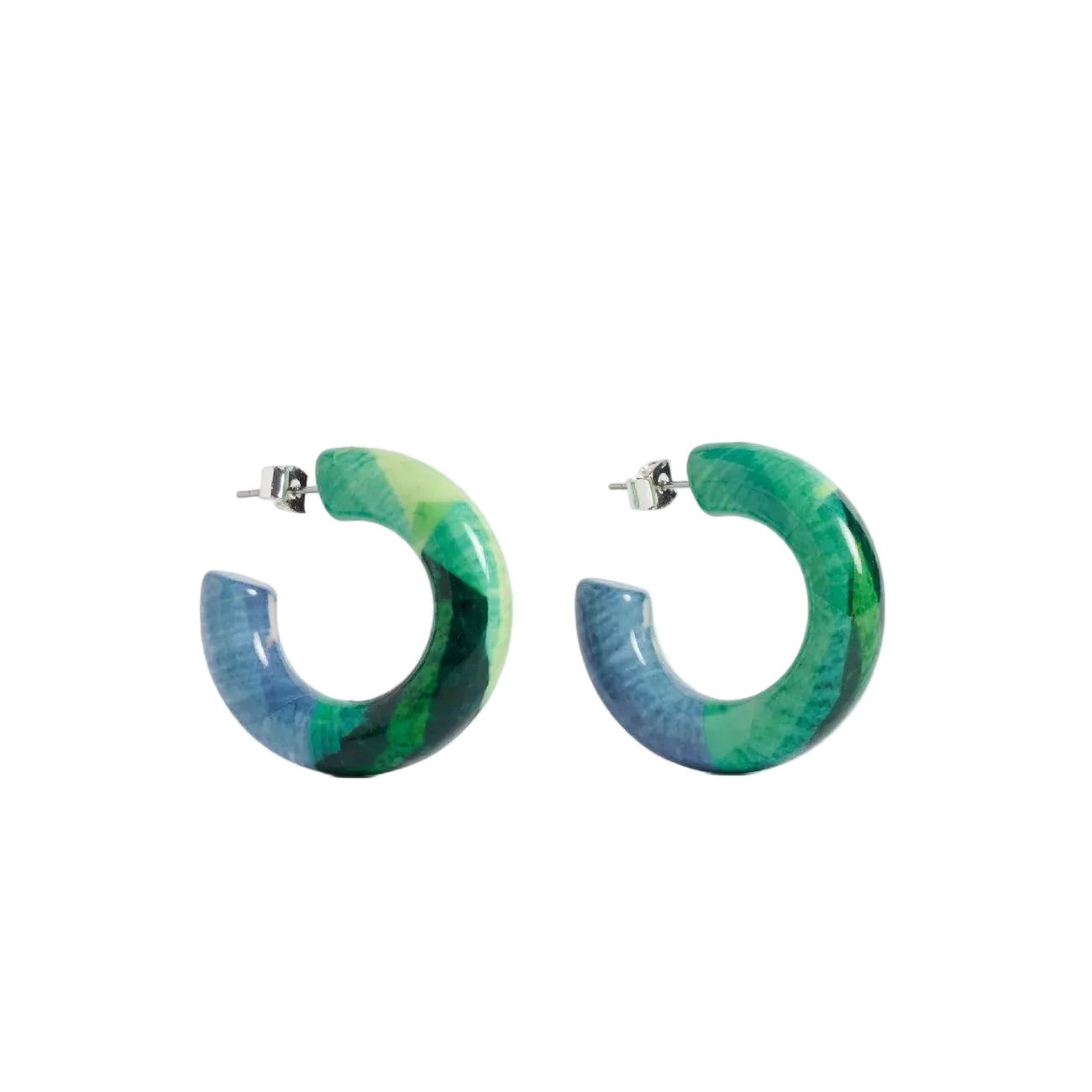 Resso - Green Komi Print Hoop
