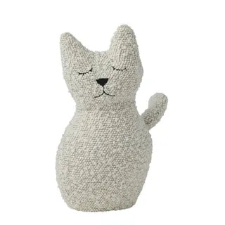 Puss Boucle Door Stop - Ivory