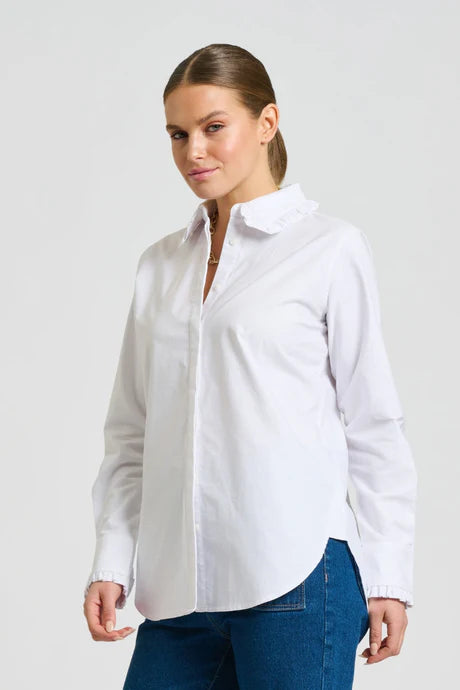 The Babette Classic Shirt Frill - White