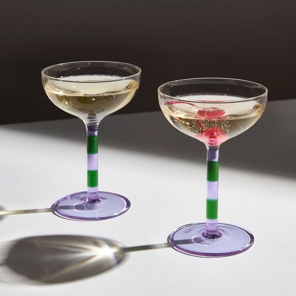 Stripe Coupes - Lilac & Green - Set of 2