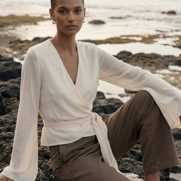 Willow Wrap Blouse - Cream