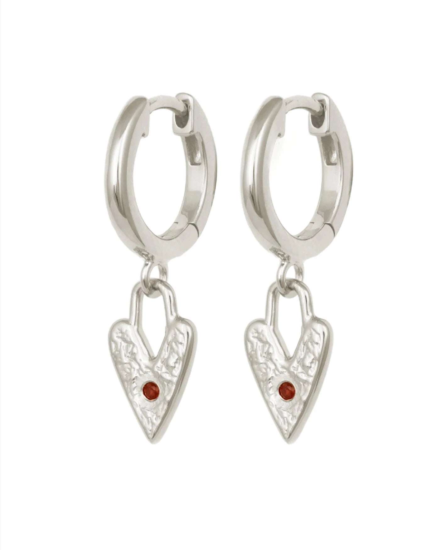 Lover Earrings - Sterling Silver - Garnet