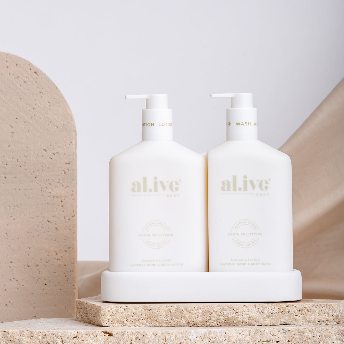 Hand Wash & Body Lotion Duo + Tray - mango & lychee