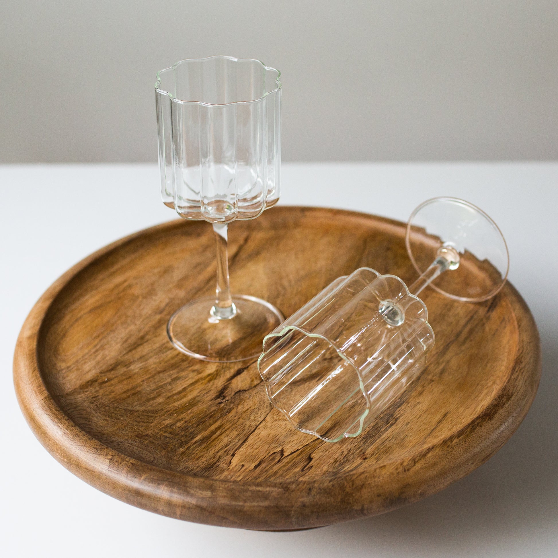 Wave Wine Glass Set - Clear