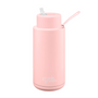 Blushed Straw Lid/Strap Bottle 34oz