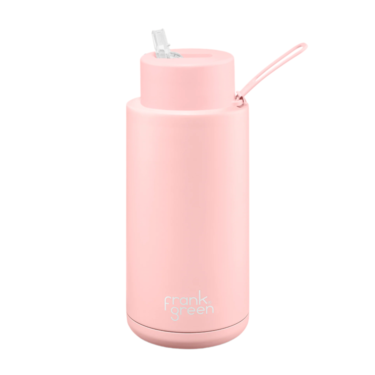 Blushed Straw Lid/Strap Bottle 34oz