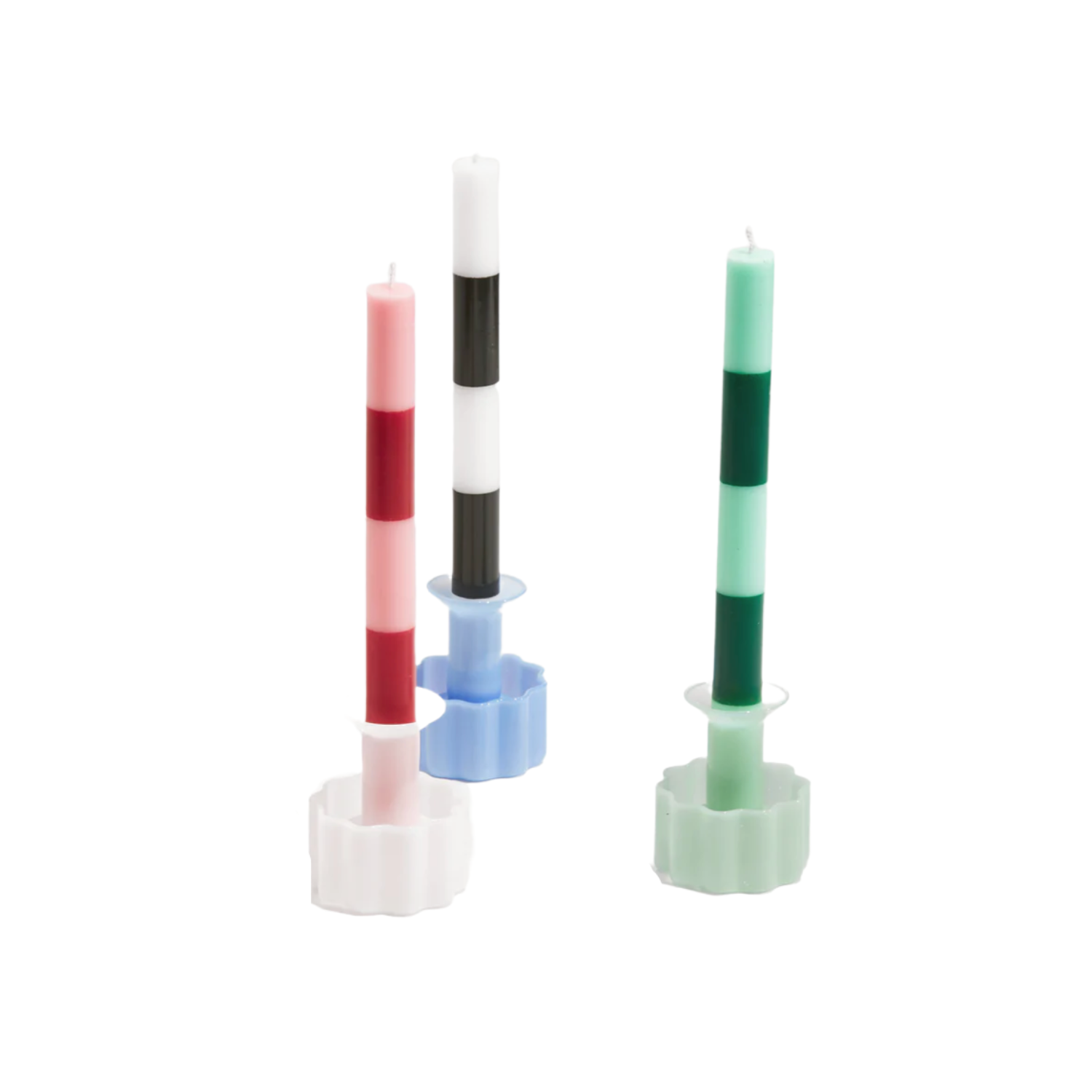 Stripe Candle Pack - jade + green