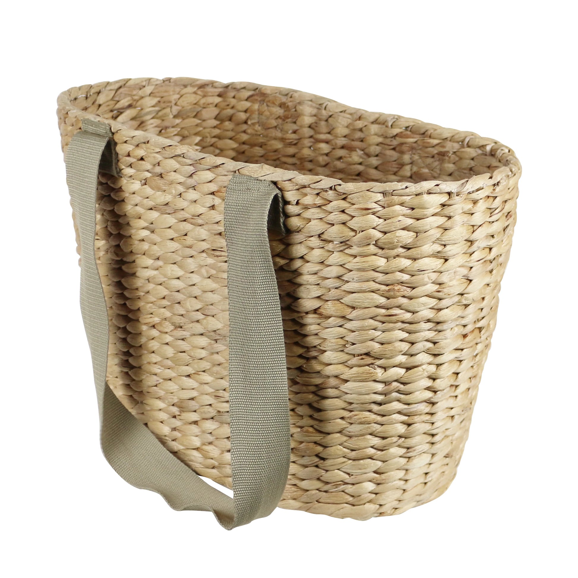 Jumbo Tote Basket - w/Olive Canvas Straps