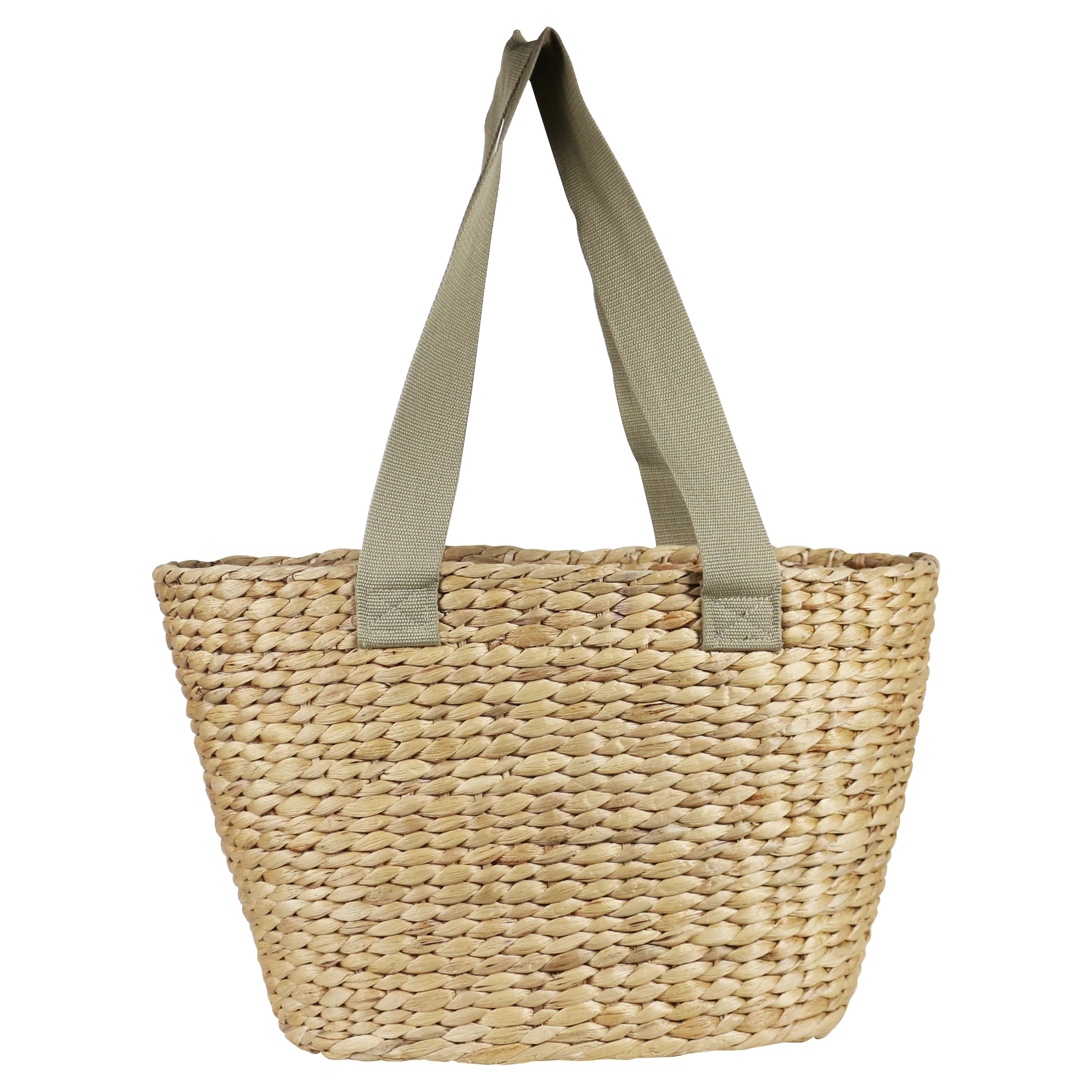 Jumbo Tote Basket - w/Olive Canvas Straps